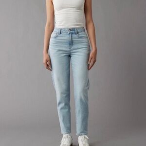 AE Strigid Curvy Mom Jeans Blue Breeze SZ 10